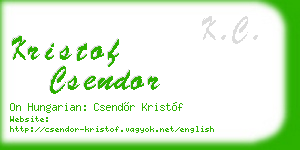 kristof csendor business card